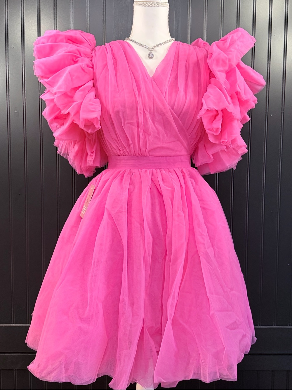 Ivy City Co Hot Pink Ruffled Tulle Party Dress